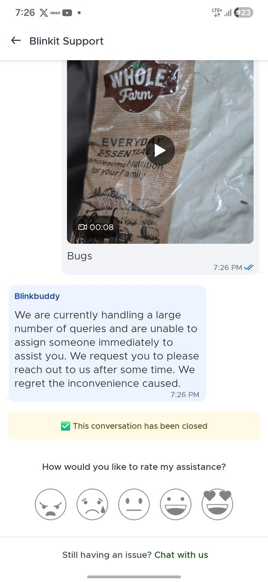 ayush_vani's tweet photo. @letsblinkit Truth of indain startups...
This is the quality ...
No response.
ORD42472771814 https://t.co/OhaDG9SGhH
