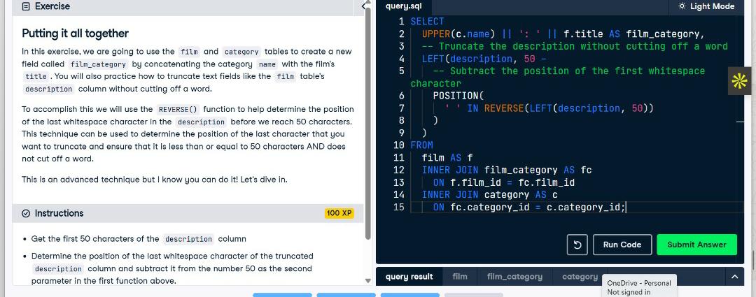 kafilat_yekeen's tweet image. Day 71 of #100DaysOfSQL 
Focus: Parsing and Manipulating Text
Learned how to concatenate
Practiced changing text case
Used REPLACE to modify string
Parsed text and character data
Determined string length, truncated text, and extracted substrings
Worked with trimming and padding