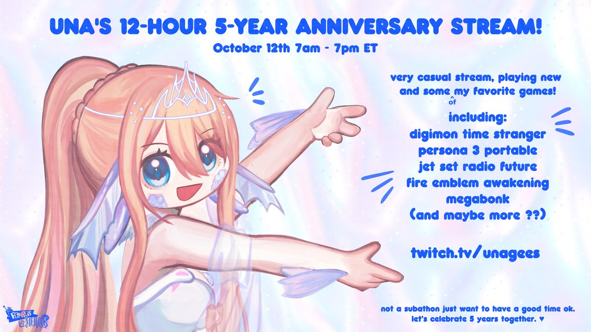 in less than 24 hours I will be celebrating 5 years of streaming on my Twitch channel! I can’t believe it’s been that long.
nothing crazy, very casual, all day long stream.. I just want to spend time with you all and play some of my favorite games♥️ 

🎨exocorpse