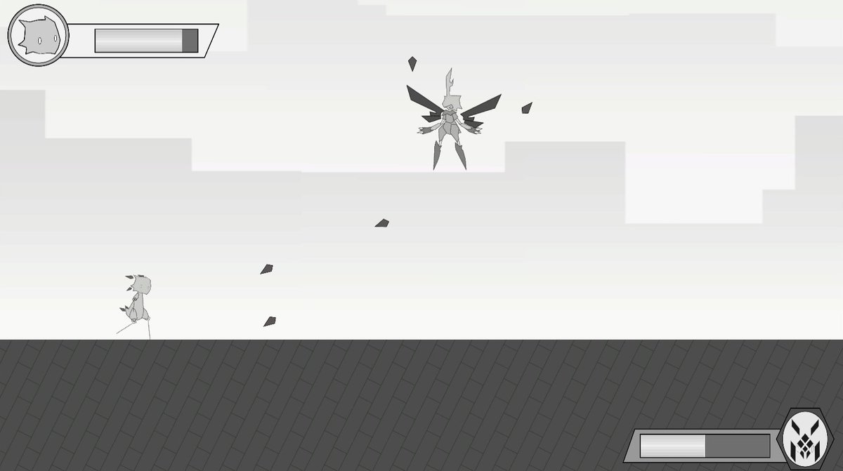 ProjectMono_PR's tweet image. モノクロを基調とした世界を冒険する2Dアクションゲーム『Mono』を制作しています！

強敵との戦闘や探索を通して能力を強化しつつ、物語を進めていくゲームです。

前回から、新たな探索エリアや拠点となる場所でのイベントも制作を進めています！

#スーパーゲ制デー #インディーゲーム #ゲーム制作