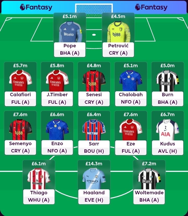 awwibowo87's tweet image. My draft best WC GW 8 and BB GW 9.

Why BB GW 9 if WC GW 8?
This situation is good for preventing player injuries. GW 9 is also a good schedule for teams with strong defenses like BOU and NEW.

Follow for more info.

#FPL #FPLCommunity