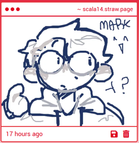 Hehe… I got such an amazing illustration☺️ 
Mark looks so cute💙💙 
I really love this art style—honestly, being able to draw this well with Strawpage’s tools is pure genius! 
Thank you so much to the artist💖