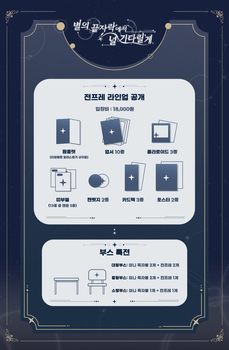 붕괴: 스타레일 온리전 『별의 끝자락에서 널 기다릴게』 

전프레 라인업을 공개합니다✨

이 밖에도 행사 이벤트로만 얻을 수 있는 다양한 굿즈들을 준비 중이니, 끝까지 많은 관심 부탁드립니다!

#별의_끝자락에서_널_기다릴게
#붕괴_스타레일_온리전_별자락