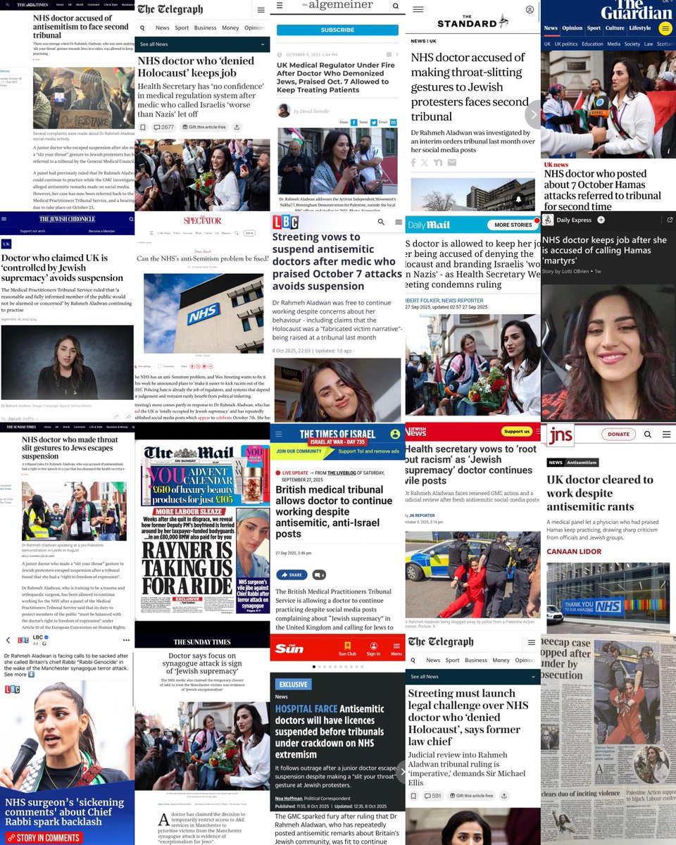 Why did my medical regulator (<a href="/gmcuk/">GMC</a>) refer me to another <a href="/the_mpts/">Medical Practitioners Tribunal Service</a> hearing just 12 days after winning my first? Here's another 20 reasons—none related to my medical practice.

This is the grip of the 'israel' jewish lobby on Britain's media, regulators, courts, and government.