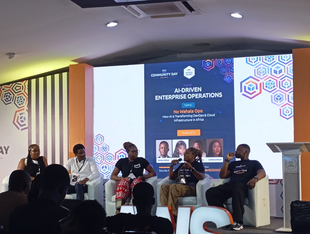 joshtuyo's tweet photo. Glad I made the decision to be here.
Very insightful panel session. @awssecwestafri #AWSCD25 

Any small thing @the_cloudfairy is smiling 😅 https://t.co/Fb9PHwcl0i