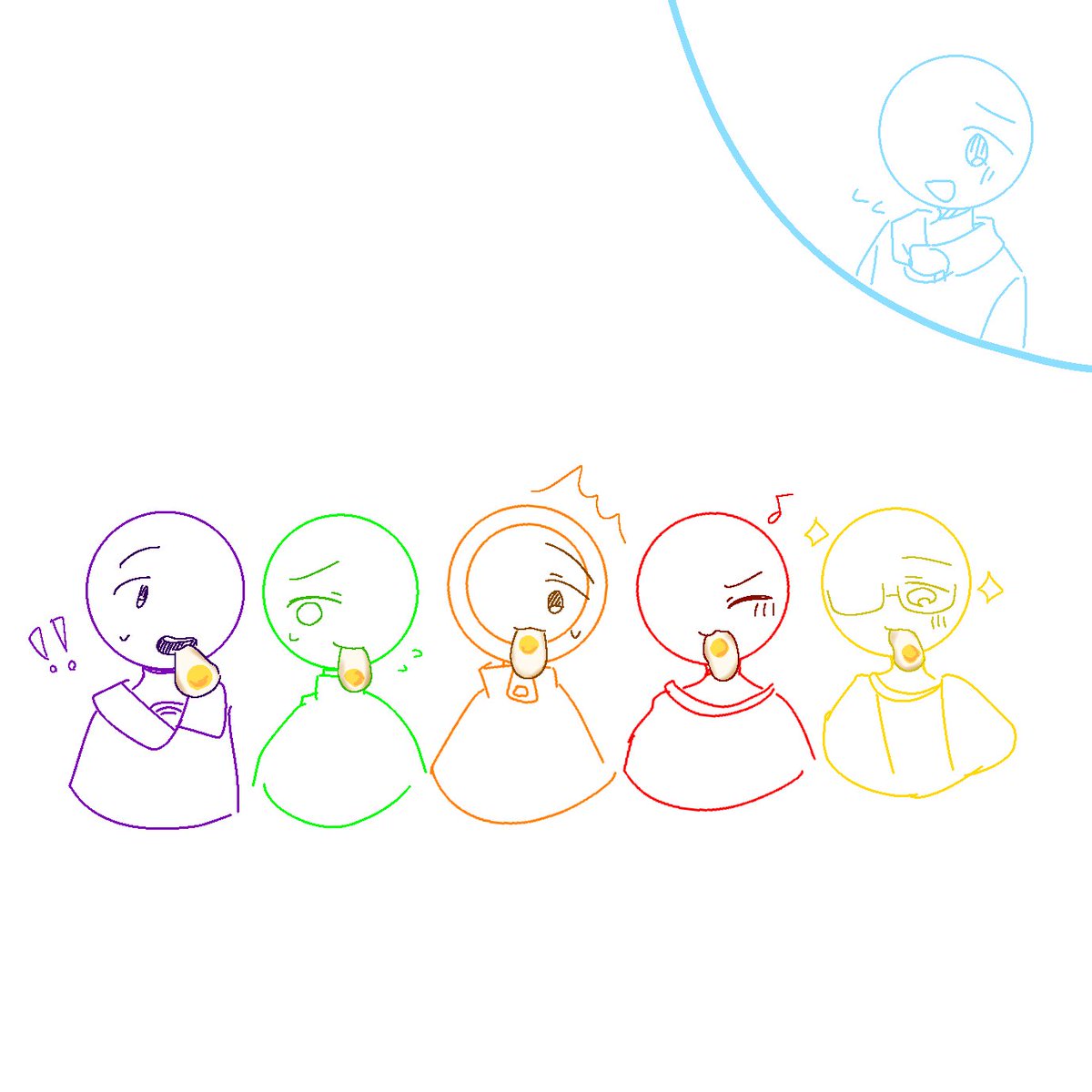hakumu_yumu's tweet image. 無性に🍳食ってる💜💚🧡❤️💛➕🩵描きたくなった

#AnimatorVSAnimation
#AnimationVSMinecraft 
#AlanBecker