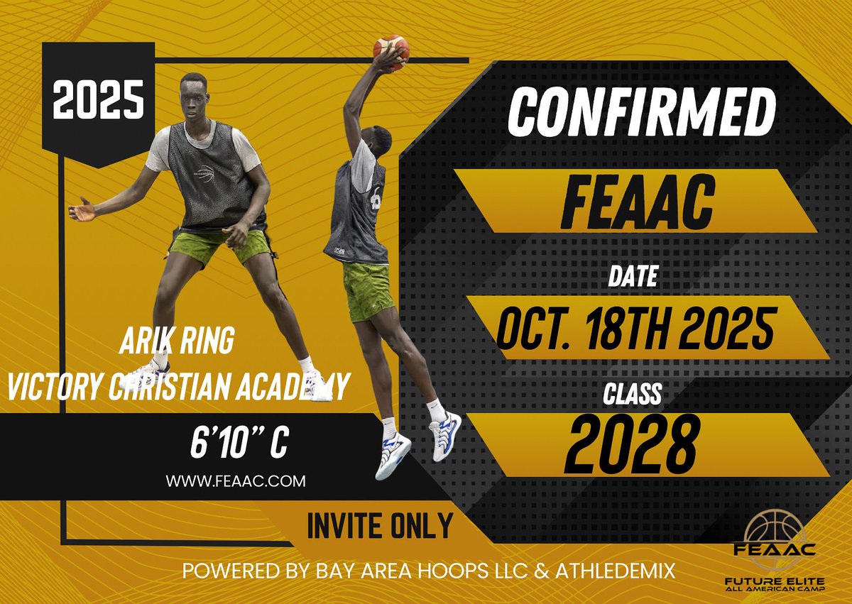 BayAreaHoopsfl's tweet photo. Confirming 6’10” C Arik Arik Ring (FL)  @crusaderball23 #FEAAC @FEAACamp 

@bigsmoove07 @make5media https://t.co/lrk8HCmFWK