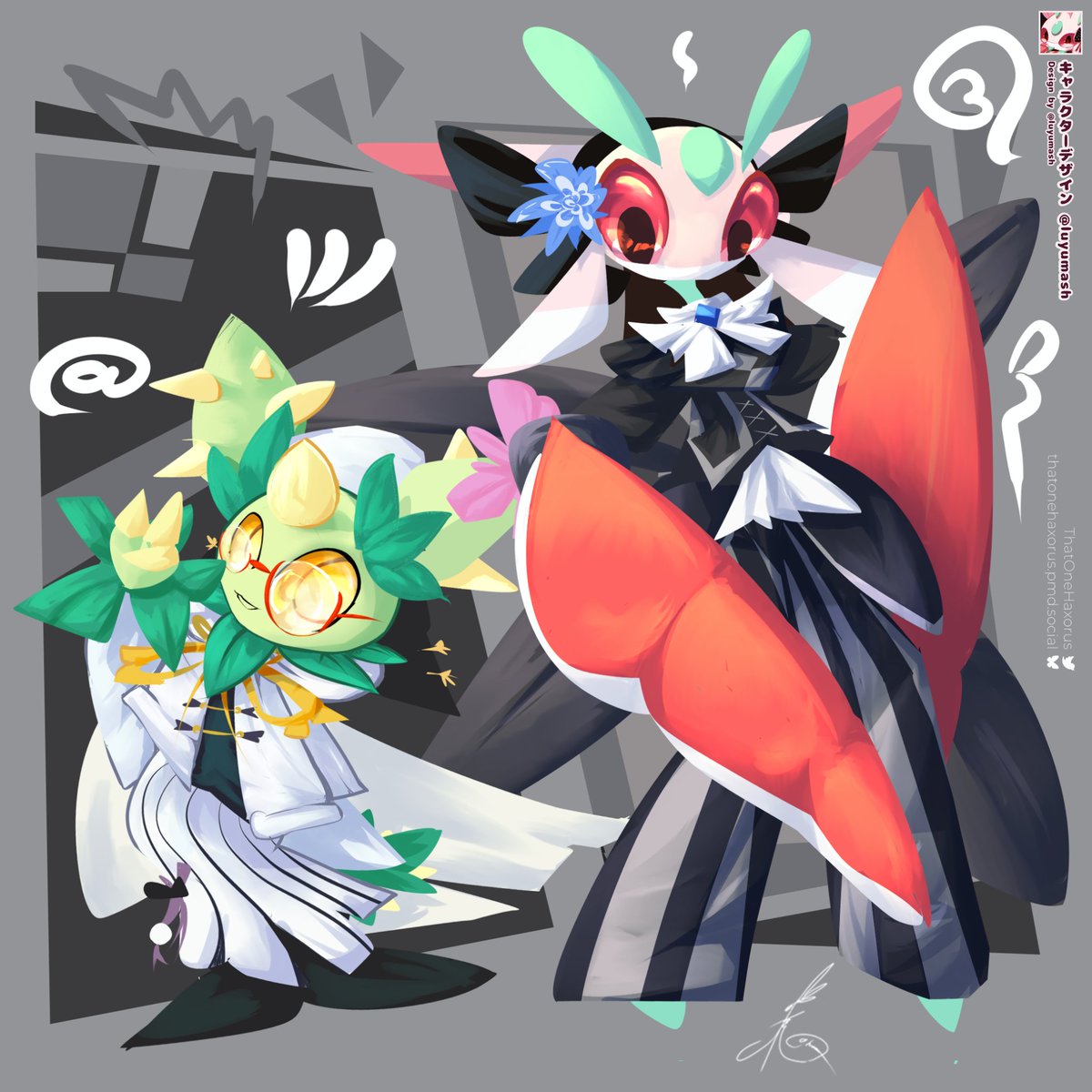 ThatOneHaxorus's tweet image. luyumash の ラランテス と マラカッチchang を描いてみました。 とてもかわいい！ Lurantis &amp;amp; Maractus ！