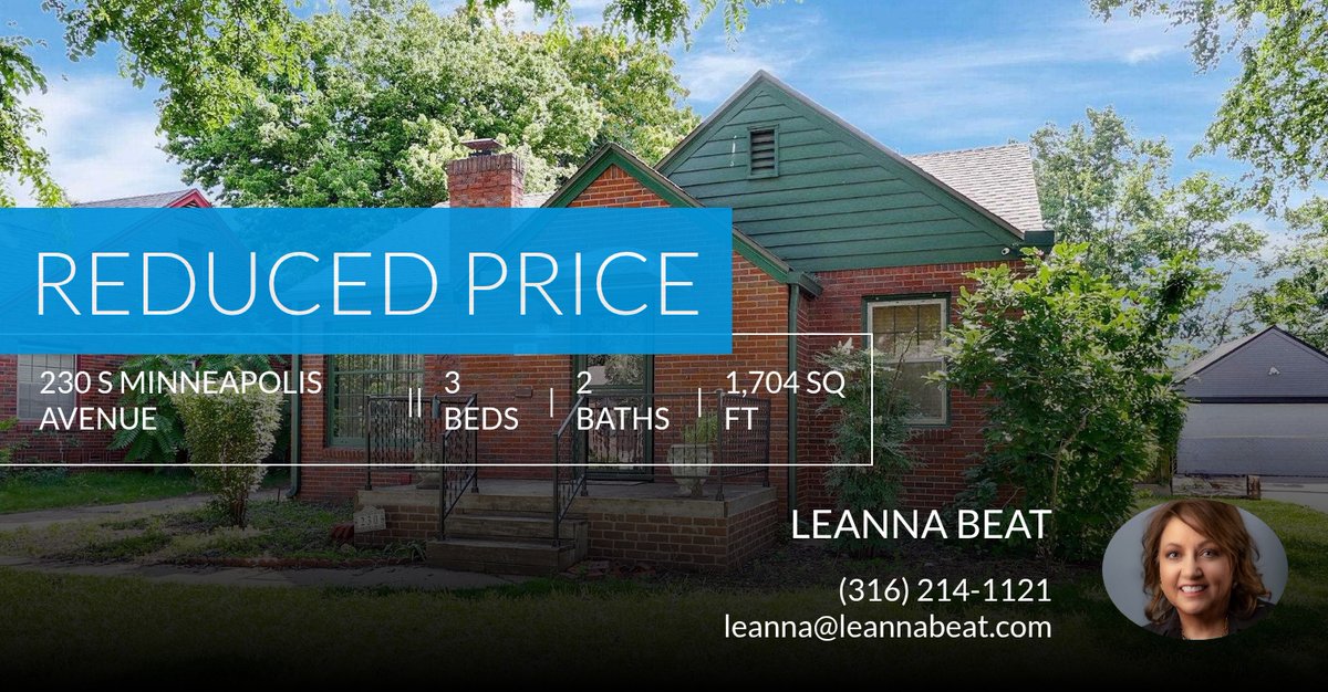 LeAnnaBeat's tweet photo. 📍 Reduced Price 📍 This recently reduced home at 230 S Minneapolis Avenue in Wichita won't last long, so, don't wait to set up a showing! Reach out here or at (316) 214-1121 for more information! https://t.co/QKhaEpsDdk https://t.co/IPpNJQghLv