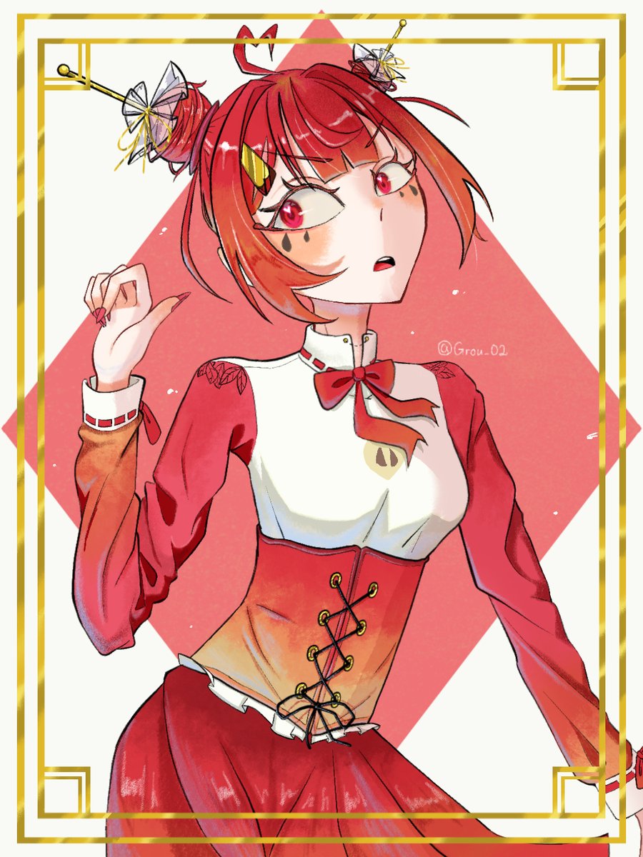 ステキなキャラが描けました、、、！✨
モチーフはりんご飴です♪
#art #illustration