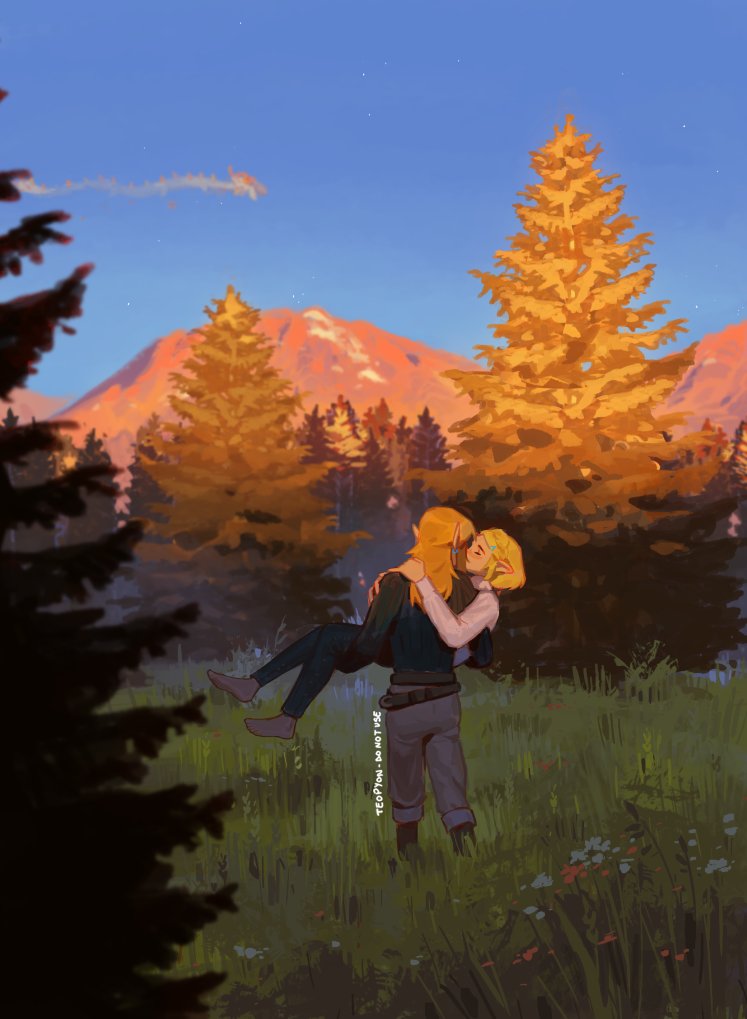 PyonTeo's tweet photo. mua mua in the forest... 🌲🧡

#zelink #zelda #リンゼル #TheLegendOfZelda #totk #botw https://t.co/0ixMeWLtaO