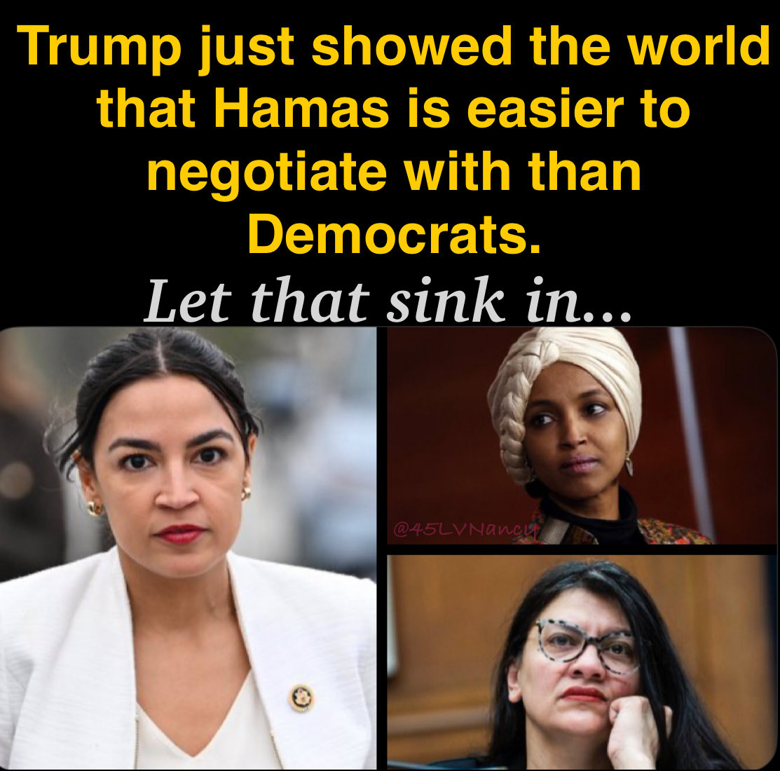 45LVNancy's tweet image. Democrats feel justified holding America 𝐡𝐨𝐬𝐭𝐚𝐠𝐞 to overturn the Big Beautiful Bill, lawfully passed by congress
They condone & celebrate political violence & refuse to recognize Antifa,
because like ᗩᑎTIᖴᗩ
Democrats are a
TEᖇᖇOᖇIᔕT organization
Prove me wrong
