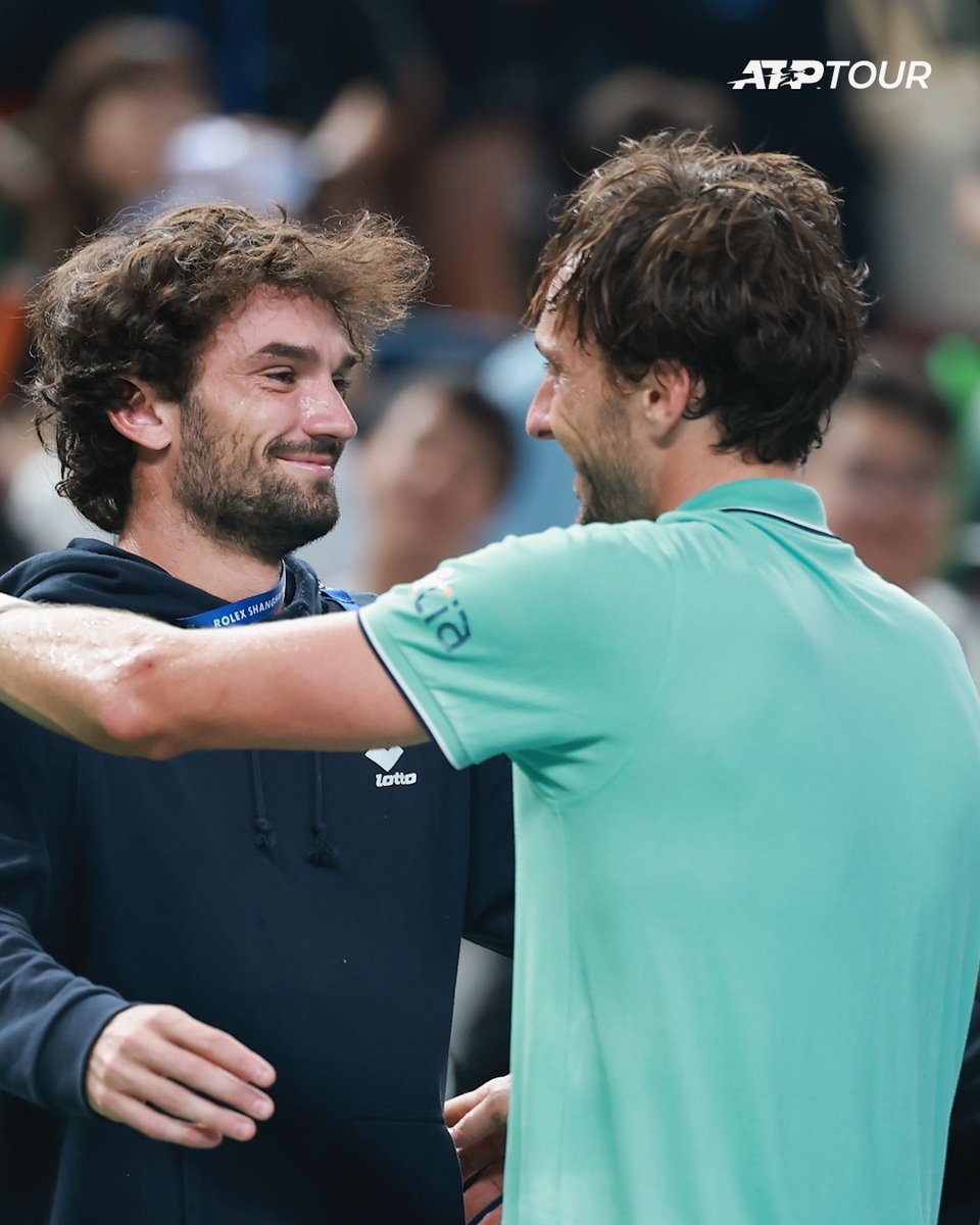 atptour's tweet photo. What dreams are made of! 🥺

Unseeded cousins Arthur Rinderknech and Valentin Vacherot will contest the 2025 @SH_RolexMasters final 👏 https://t.co/yawyP1sB2v