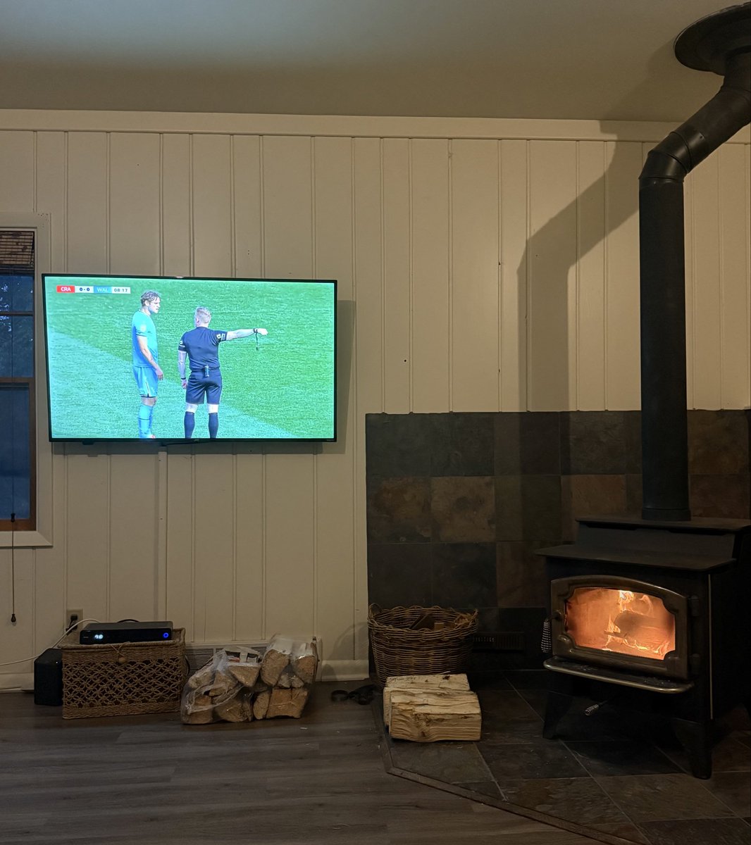 Watching <a href="/WFCOfficial/">Walsall FC</a> at 7:00 a.m. on a chilly Oregon morning.