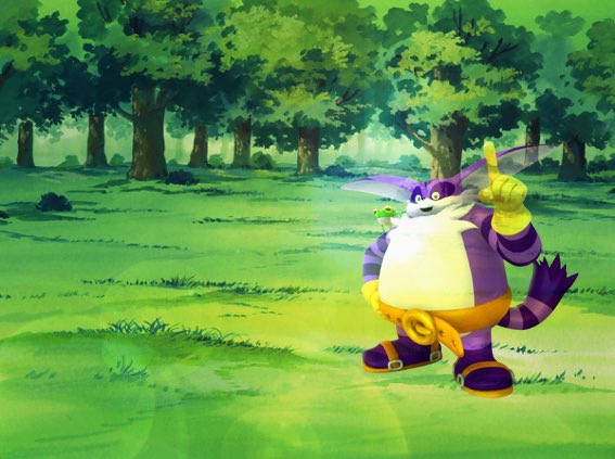 ChaoHavingFun's tweet image. Hey guys it’s me Big the Cat I love being here on angel island with my buddy Froggy