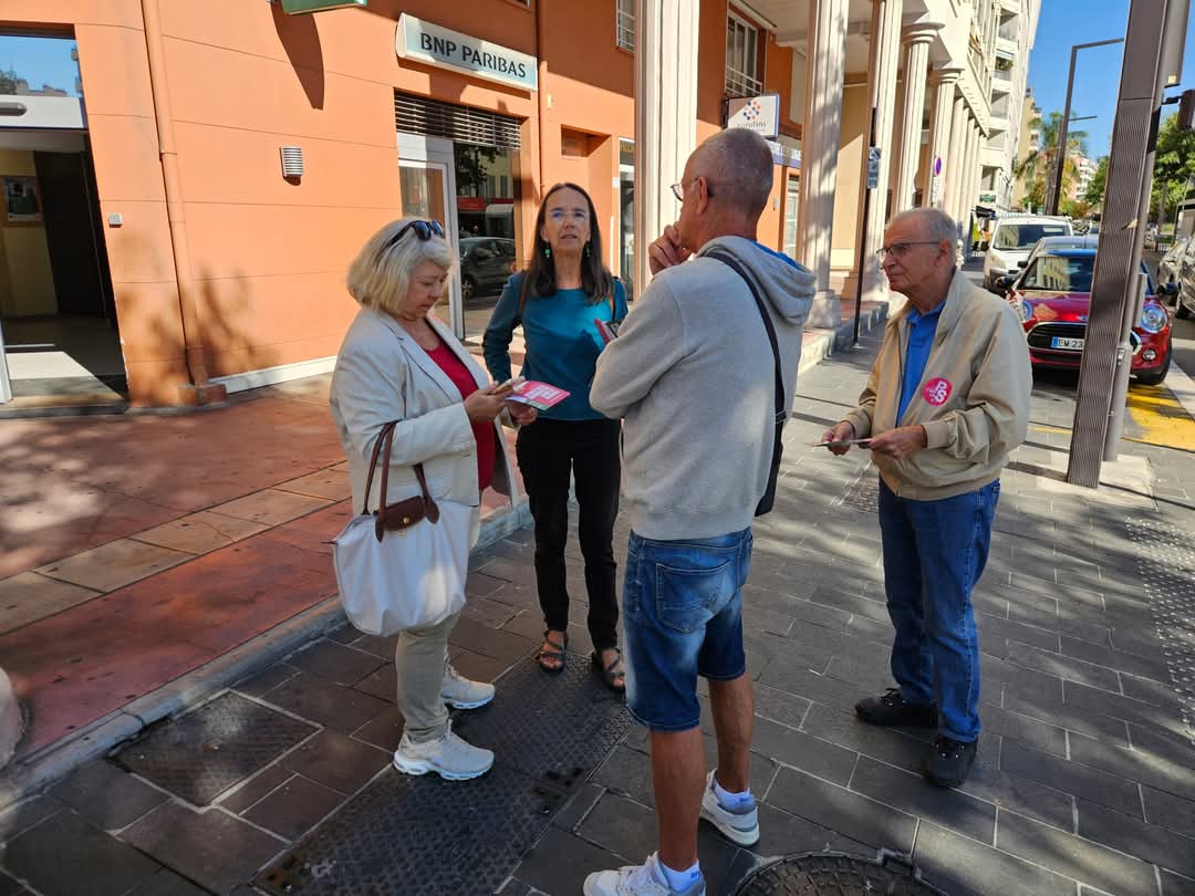 UnisPourNice's tweet photo. Les écologistes, communistes et socialistes à la rencontre des Niçois pour leur présenter la liste "Unis pour Nice" 🔴🟢
#municipales2026 #Nice #Carras https://t.co/SLnz2lk3rA