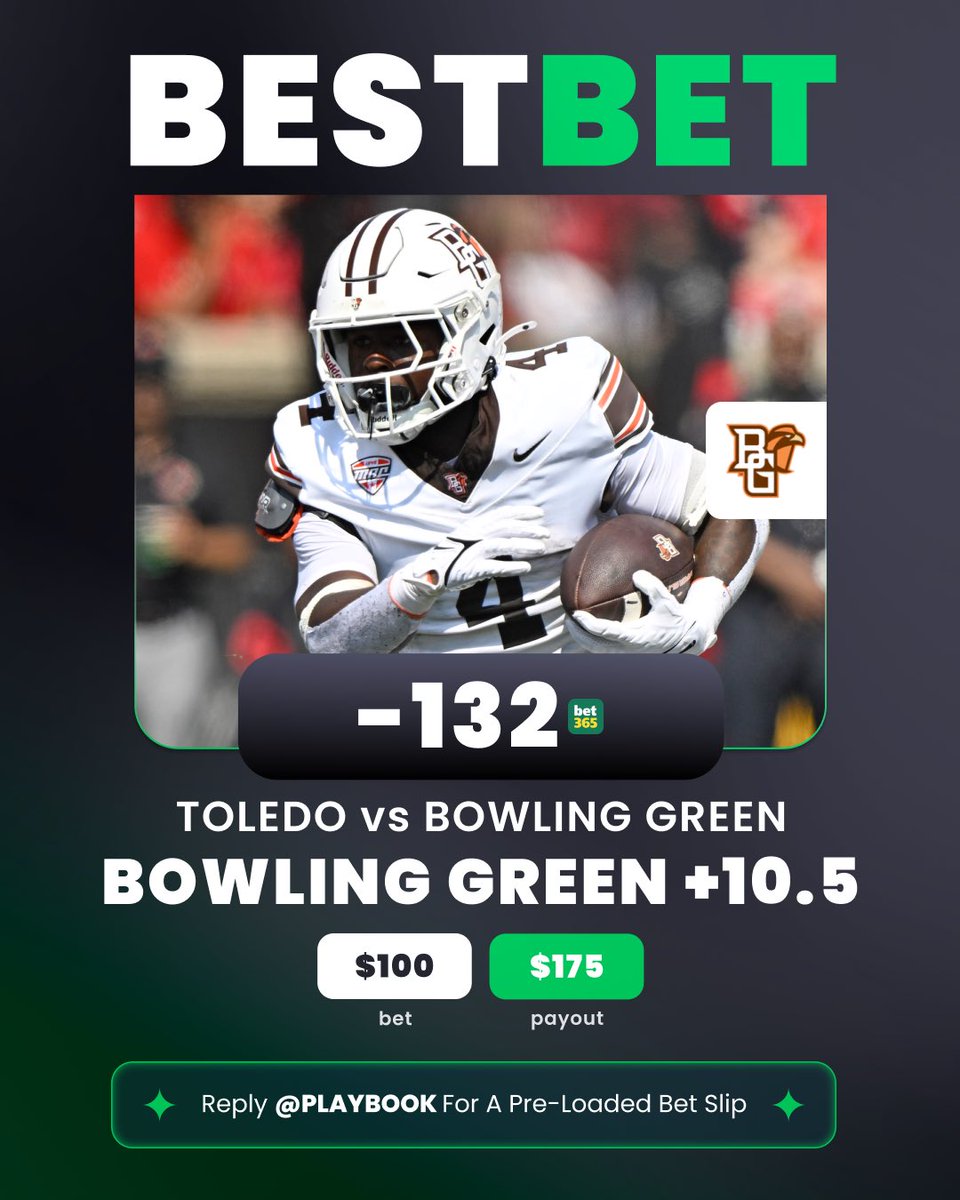 ActionNetworkHQ's tweet image. 🏈 CFB WEEK 7 BEST BET

🎯 BOWLING GREEN +10.5
👇 Add directly to your betslip
bit.ly/BG101125

🗣️ &quot; On the season, the Toledo defense ranks in the top-10 nationally in Pass Success Rate allowed, but slightly below average in Rush Success Rate allowed. You have to…