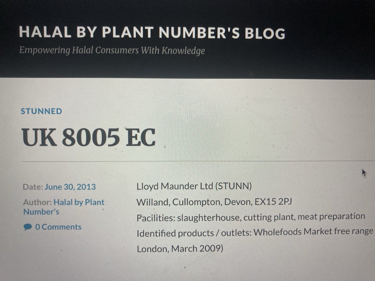 Since  <a href="/sainsburys/">Sainsbury's</a> says that they sell 0% religiously slaughtered meat when they clearly do , I have now ordered £59 of meat including a chicken slaughtered at plant 8005.

I will send them  a ‘Subject access request’ .

This will force Sainsburys  to answer in detail about the
