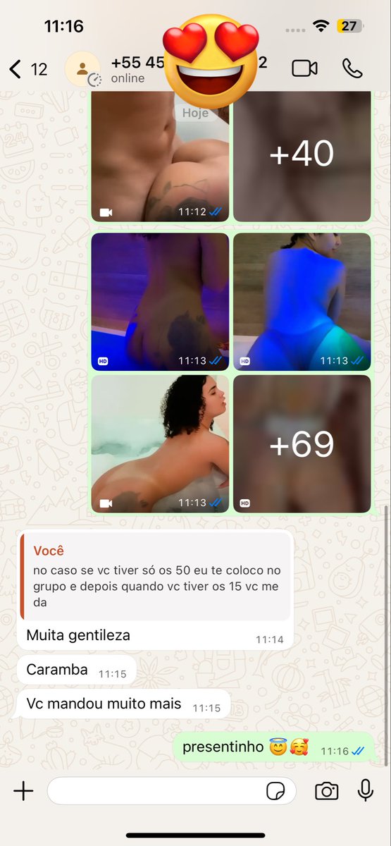 Mais um cliente de agora satisfeito 🥰🥰. ainda enviei mais coisas que nem estavam no pacote que ele adquiriu 🥰😙