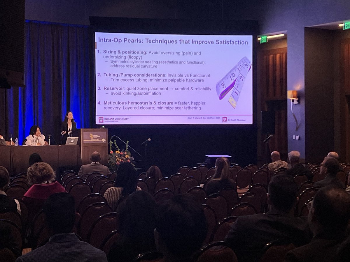 🔑 takeaways from <a href="/drhelenbernie/">Helen L. Bernie</a> fantastic lecture on Techniques to Optimize #IPP Patient Satisfaction: 
➡️Set honest expectations
➡️Measure &amp; align pre-op goals
➡️Tailor precisely+use adjuncts 
➡️Follow a structured post-op roadmap
#SMSNA25 #SexMed #UroSoMe <a href="/SMSNA_ORG/">SMSNA</a> <a href="/IUuro/">Indiana University Department of Urology</a>