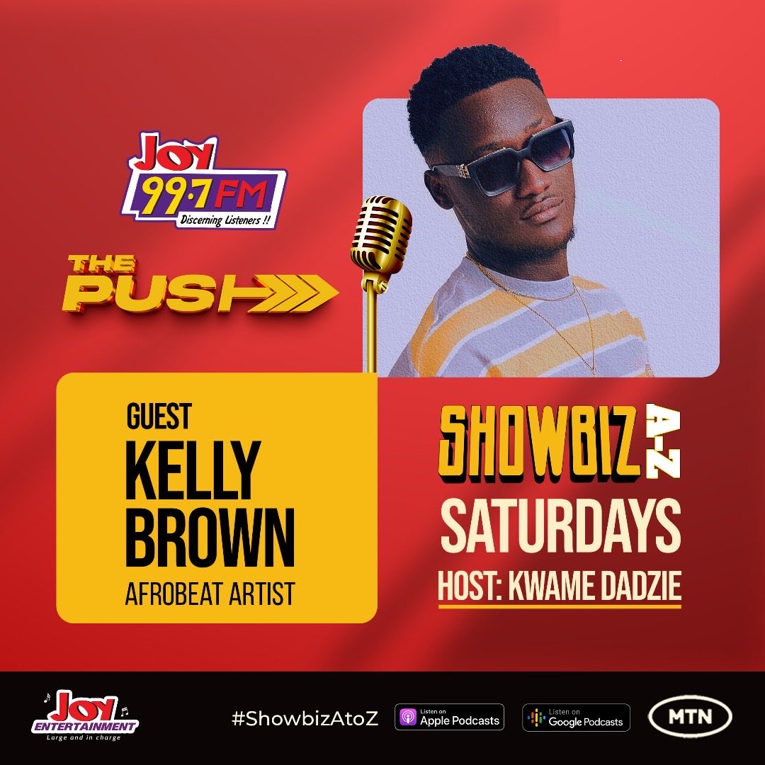 Joy997FM's tweet photo. Coming up on #ShowbizAtoZ with @Kwamedadziegh ๐๏ธ
๐ #ThePush โ Time with rising talent Kelly Brown
๐ 1 ON 1 โ A revealing chat with @BenSouth27
๐ The Big Conversation โ Spotlighting Ghanaโs vibrant skit makers
Donโt miss out! #JoyEntertainment https://t.co/72t7i9h6Wj