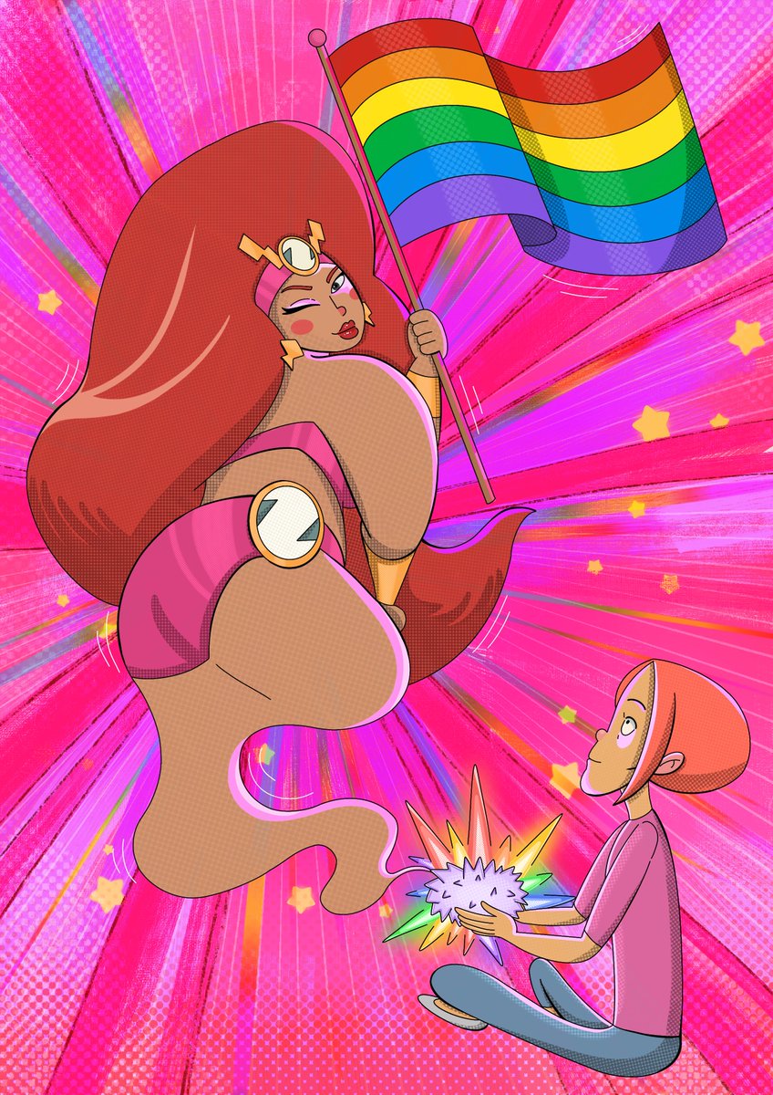 ZaturnnahFilm's tweet photo. Three wishes? Live loud, love proud, and serve rainbow realness. Happy Coming Out Day from us at Zsazsa Zaturnnah! #zsazsazaturnnah #zaturnnahfilm #indieanimation #queeranimation #lgbt🌈 https://t.co/8kd2Z3glQl