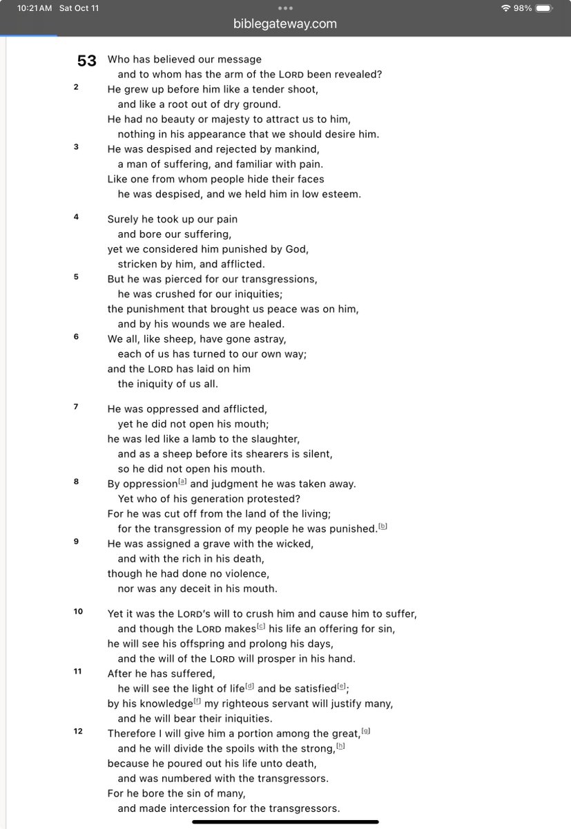 DavidLimbaugh's tweet image. Isaiah 53 (NIV)