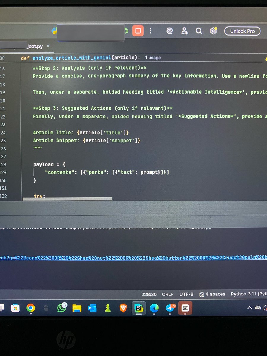 The company I work for had a problem that cost us money.

I had just finished a basic course on generative AI. 

3 days later, I built an AI powered Telegram bot to solve the problem.

Here’s how I did it (with no coding experience):

The idea of the bot was simple: gather news