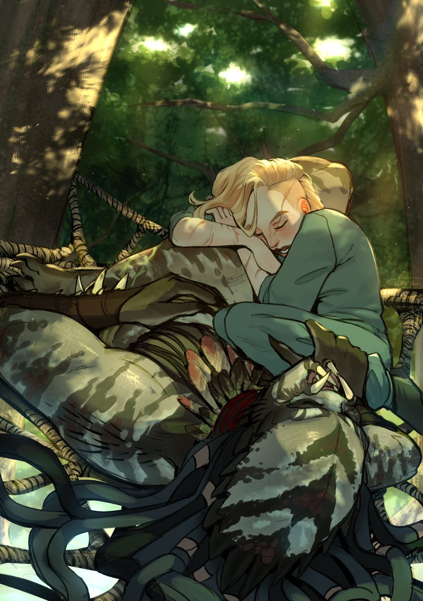 4lienbrainrot's tweet image. #oc
Drawing them napping is
quite therapeutic I won't lie

(Coping because I know damn well they 
won't catch a break for moths until they leave Earth)
#yautja