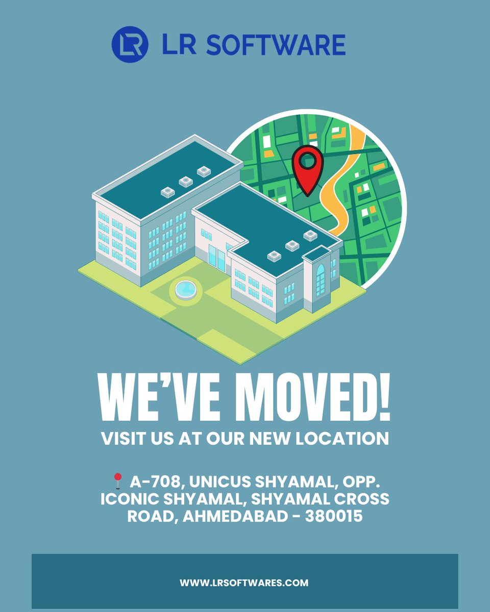 lrsoftwarecom's tweet image. 🏢 We’ve Moved!

We’re thrilled to announce that LR Software has shifted to a brand-new location! 🎉

📍 A-708, Unicus Shyamal, Opp. Iconic Shyamal, Shyamal Cross Road, Ahmedabad – 380015

🌐 lrsoftwares.com
#LRSoftware #WeveMoved #Ahmedabad #NewOffice #Innovation