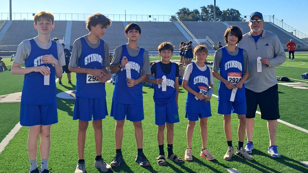 Congratulations to our boys cross country team. They got third place as a team, and one individual placed 7th! Woo hoo!!! <a href="/NISDStinson/">Stinson MS NISD</a> <a href="/StinsonPTA/">Stinson PTA</a> #skyhawkpride #stinsonmiddleschool