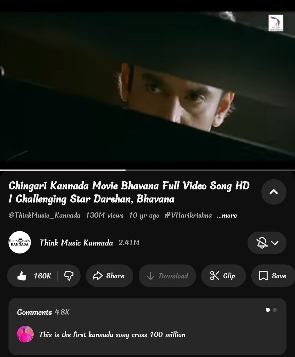 KillerKariya's tweet image. The only actor Have 3 - 100M+ Songs in KFI

Chingari - 130M+
Kannu Hodeyaka - 177M+
Shake it Pushpavath - 100M+

Note :- Chingari Is The First Kannada Song Cross 100M+ Views In YT 💥 
#DBoss #Darshan #TheDevil