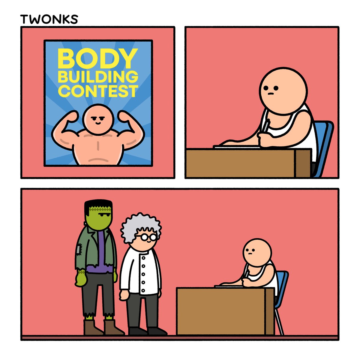 twonkcomics's tweet image. Body building