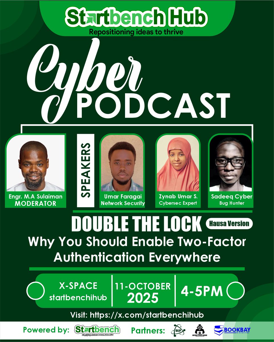 smart_rogo's tweet image. Join us today at 4:00 PM for an exciting event #TODAYWITHUS, moderated by @smart_rogo, featuring esteemed speakers @zayna_Xs, @umar_faruhk, and @Sadeeq_Cyber.