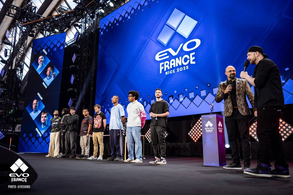 Evo's tweet image. Congratulations to Top 8 of DRAGON BALL FighterZ at #EvoFrance2025.

🥇 Hikari
🥈 Gropis
🥉 WADE
🏅  OBAssassin
🏅 Noka
🏅 Levi_Shoto
🏅 Miami
🏅 Kasuga