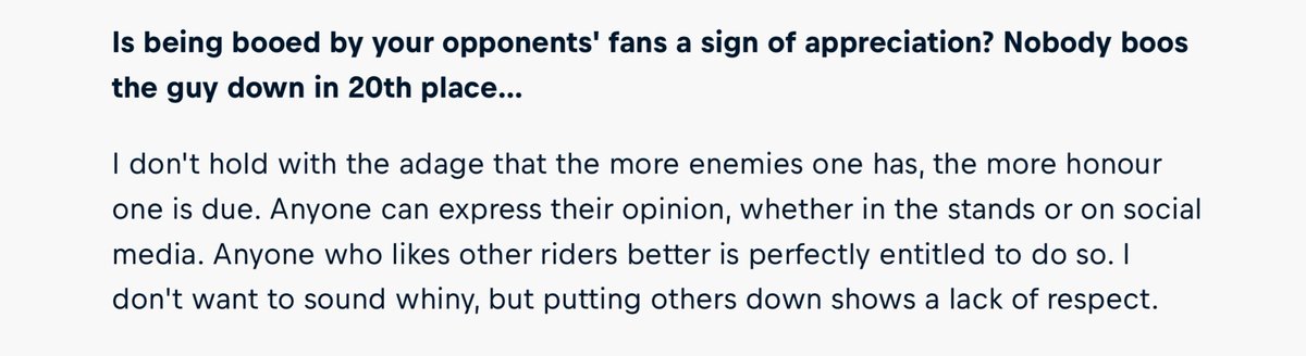 this article is crazy, marc talking about how he knew fabio was a talent from the start 😭❤️‍🩹

 + him literally talking about wrangling that honda into doing whatever he wants 

+ he’s always disliked booing :(
