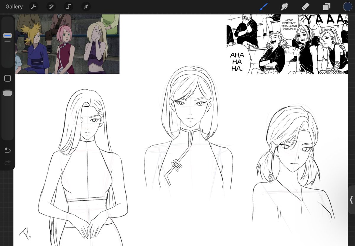 Only line art 
.
#sakura #ino #temari