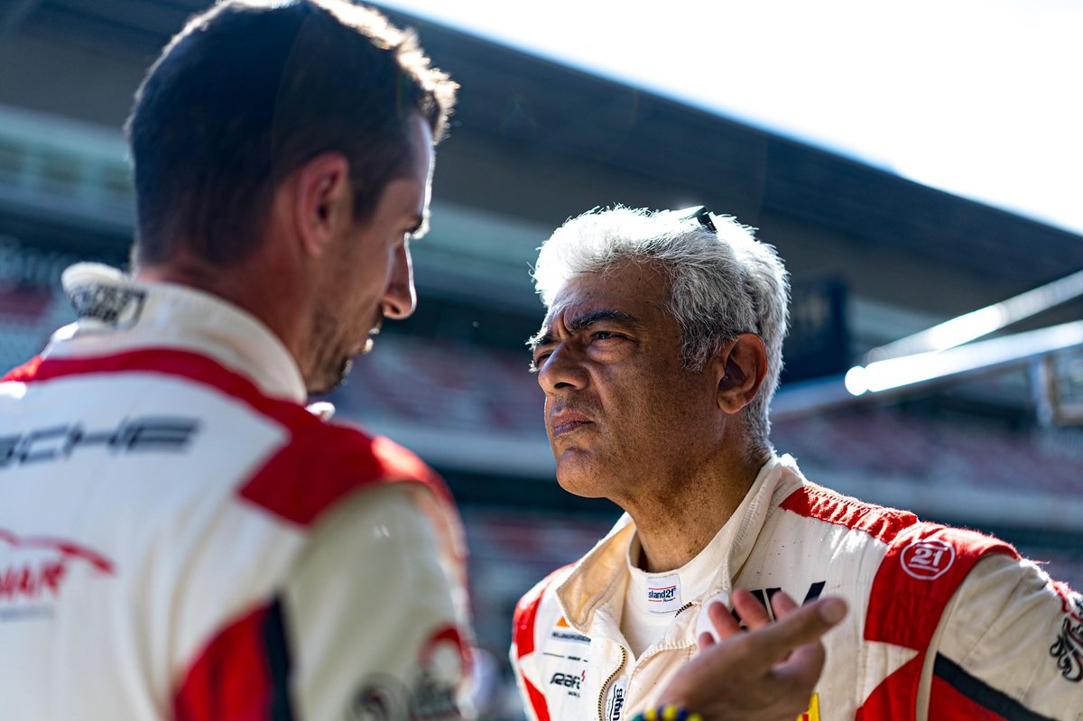 ajithFC's tweet image. Season finale in Barcelona. Ajith Kumar teams up with Romain Vozniak for the last race of the GT4 European Series! One final push to wrap up an amazing season for Team Ajith Kumar Racing. 

| #AK #Ajith #Ajithkumar | #AjithKumarRacing | #GT4Series | #AKRacing | #Avracing |
