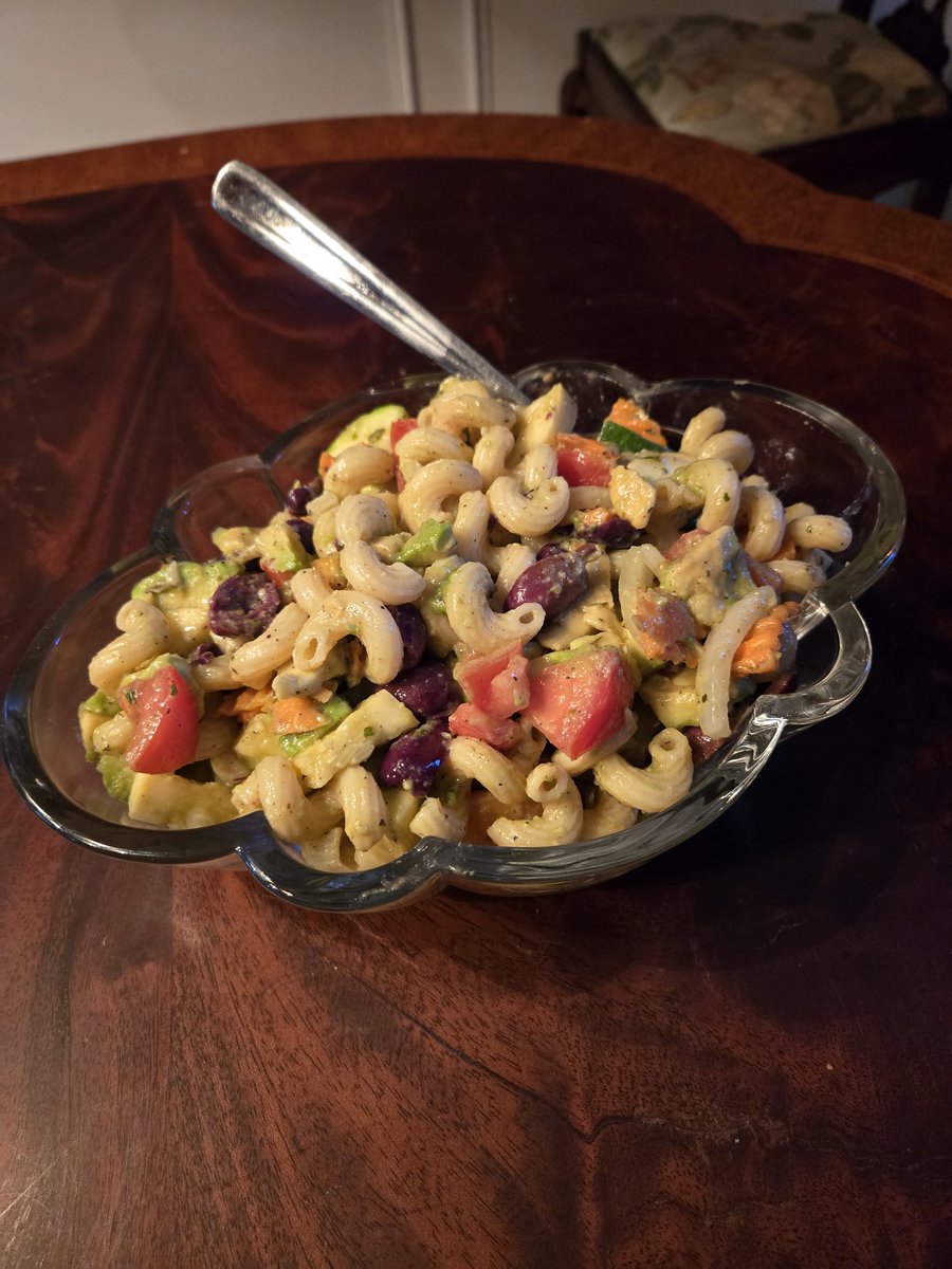 We're having lunch at a friend's house today, and my husband asked me this morning if I could make something to take with us. Fortunately, I had everything I needed to make pasta salad. #lunch #friends #vegan #veganfood #veganeats #veganaf