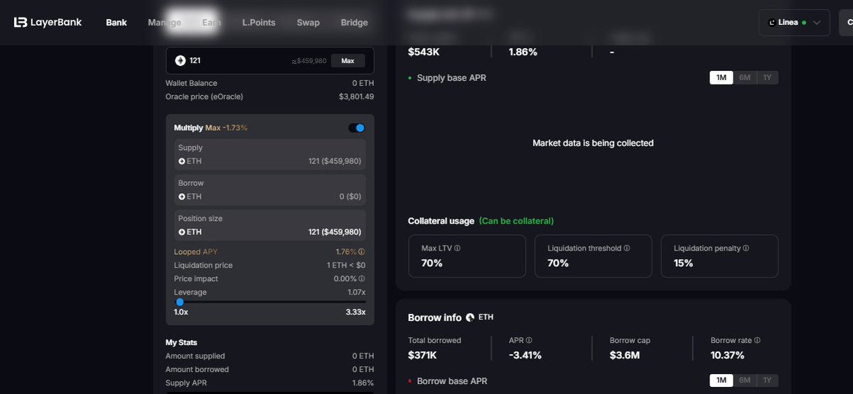 mbedtro's tweet image. Good afternoon, friends 👋

This time, I&apos;m keeping an eye on a project called @LayerBankFi , titled :

The TVL Manufacturing Plant
======================

While I view the $ETH market on Linea LayerBank as merely a borrowing and lending platform, I&apos;m mistaken.
This page is…
