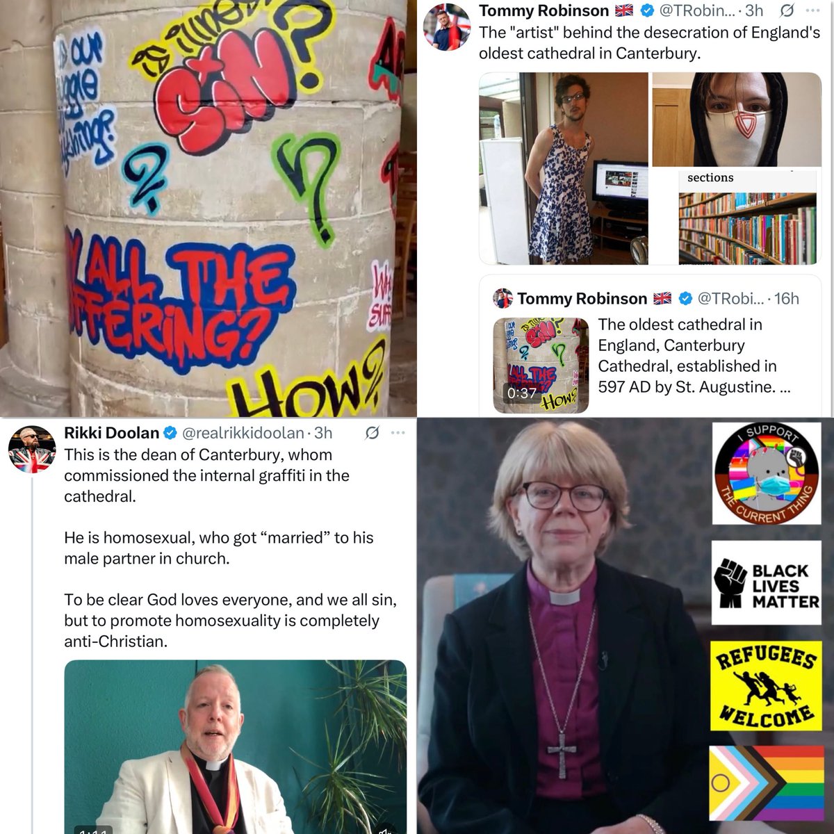13orangesbc's tweet photo. A country’s religion & church provide moral leadership; more importantly = guardians of the VALUES of the society they serve…
…what do these four images say about the state of @churchofengland
= DELIBERATE DESTRUCTION
= BROKEN FROM WITHIN
@NicholasLissack @Joey7Barton https://t.co/PFwQUdfIud
