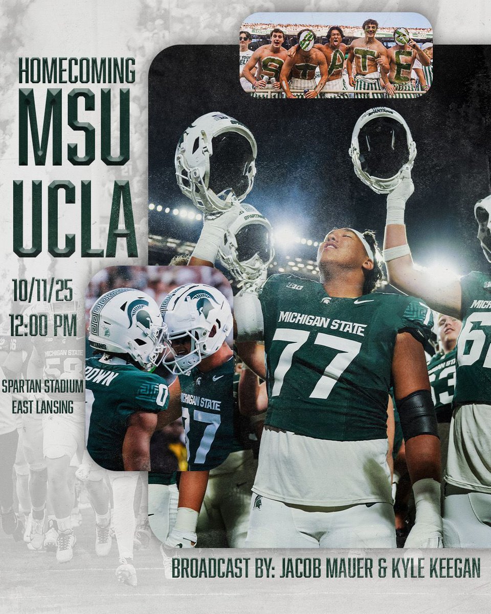 Almost time for kickoff! The Spartans are ready for their homecoming game against the Bruins at 12PM. Tune in to Jacob Maurer and Kyle Keegan on 88.9 FM or the Impact website for the entire broadcast. 

Graphic: Cole Pannel