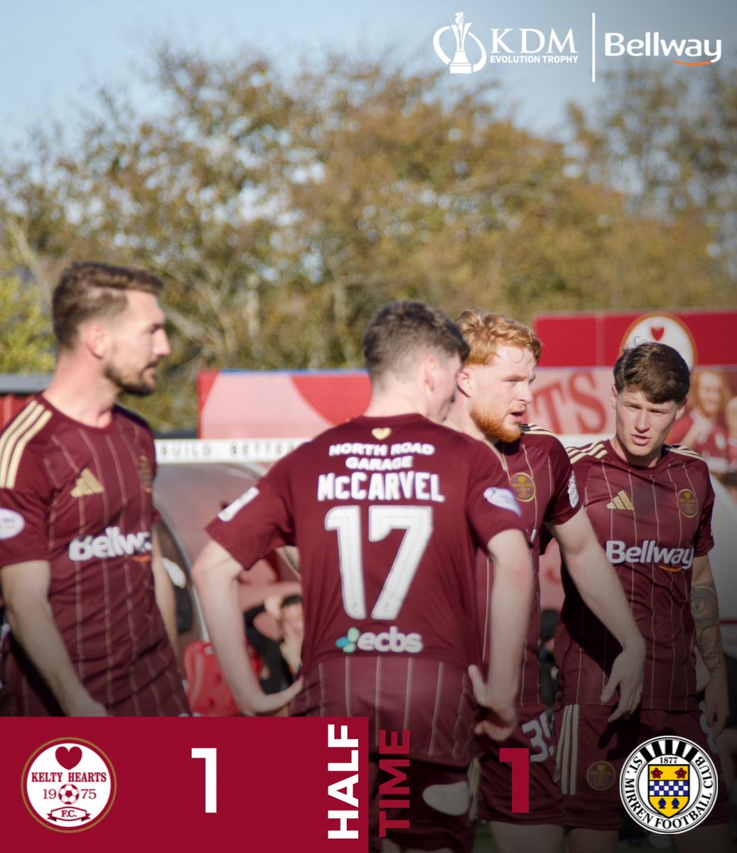 KeltyHeartsFC's tweet photo. HT | Kelty Hearts 1 St Mirren B 1 

#KELSTM | #KeltyHearts https://t.co/AgvEX3OCdY