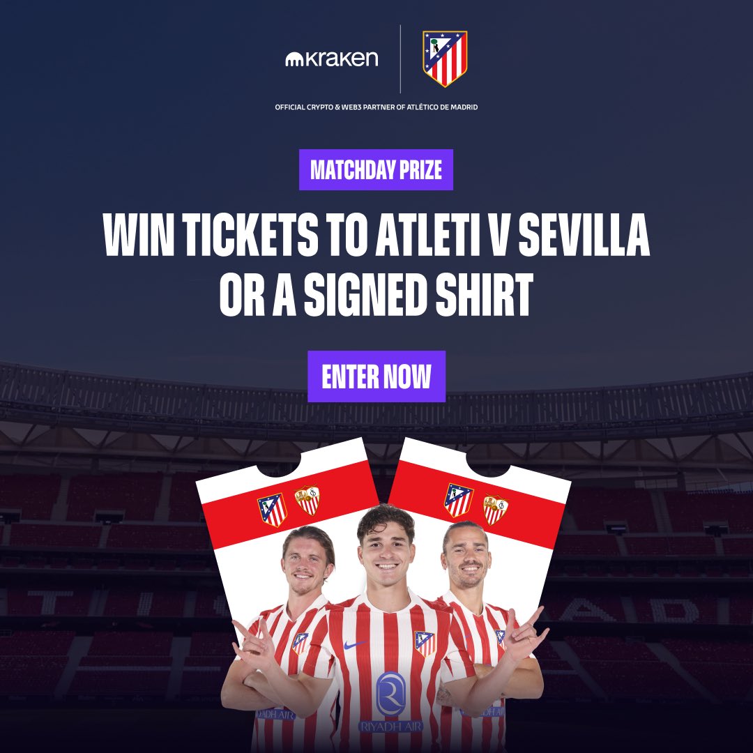 You could win tickets to our match against Sevilla at the Riyadh Air  @Metropolitano or a signed shirt! 🤩 Enter now here 👉  https://t.co/4hkcEm7V2c