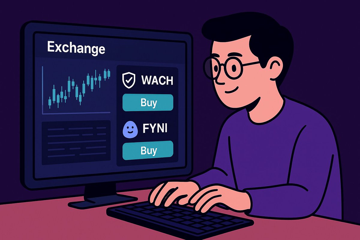Unbiasedwriter1's tweet image. Market crash today… charts all red, panic everywhere.
But I had $100 set aside for something — and instead of crying, I decided to use it wisely.

So I just bought:

💎 $50 worth of $FYNI
💎 $50 worth of $WACH

Why these two?
Because $FYNI by @fyniai (built by the…
