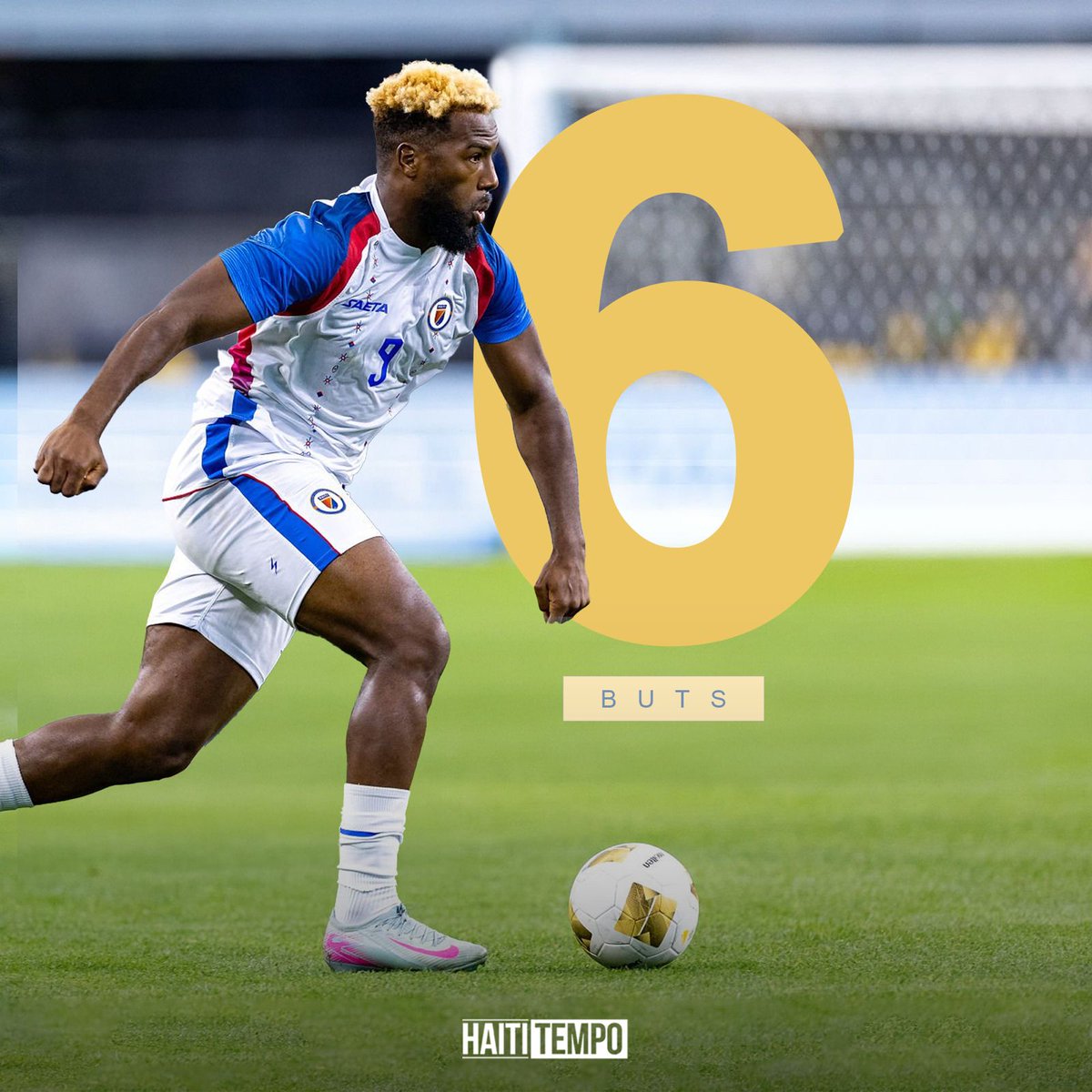 Haititempo's tweet photo. 🔥 Duckens Nazon au sommet ! 🇭🇹

Il est le seul meilleur buteur des qualifications de la CONCACF pour le Mondial 2026. Un buteur de plus en plus maniaque, toujours au rendez-vous quand Haïti a besoin de lui. https://t.co/ELtVBTJFF8