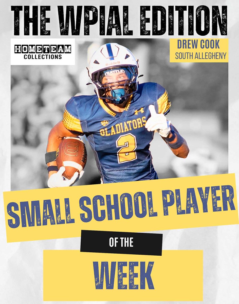 TheWPIALEdition's tweet image. Week 6️⃣ Players of the Week — presented by @hometeamcollect!
Big School: @chacepetrosky1 @HumbertCoach
Small School: @Drewcook357
@SAGladiatorsFB
Congrats fellas 👏🔥 #PlayerOfTheWeek #wpial