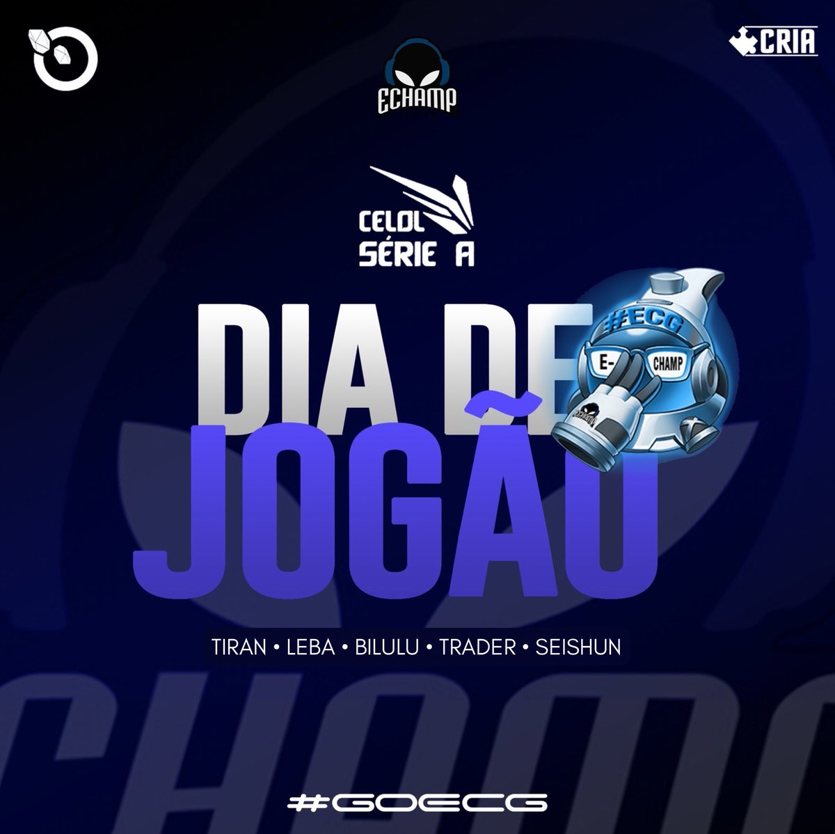 Nossa última chance de disputar o a taça! 

Hoje vamos enfrentar a RMD na Lower em uma MD3 pela <a href="/LigaGG_/">Liga GG</a> 💪🏻

Torçam pela gente e mandem toda energia pro Rift #GOECG 💙🙏🏻
