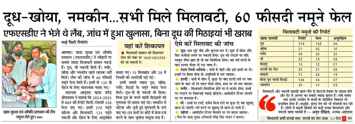 mediacellsp's tweet image. मिलावटी खाद्य पदार्थों के धंधेबाज सब भाजपाई हैं और भाजपा सरकार में जमकर मिलावटी खाद्य पदार्थों का कारोबार चलता है और लोगों की जान जा रही और लोग बीमार पड़ रहे।