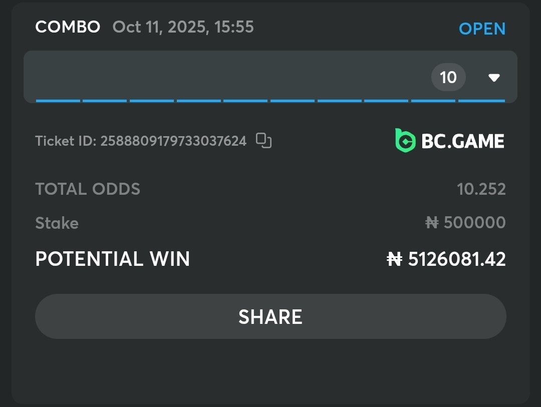 sportingking365's tweet image. 10 odds on BC Game.

Not on BC Game? Register With The Link Below to get started 🔽

partnerbcgame.com/vd84a4a34

Betslip here ➡️ 8A3EFB9
               OR
Tap on this link to load betslip: bc.game/sports?bt-path…

Invalid code? Use BC.game or bcgamebet.ng